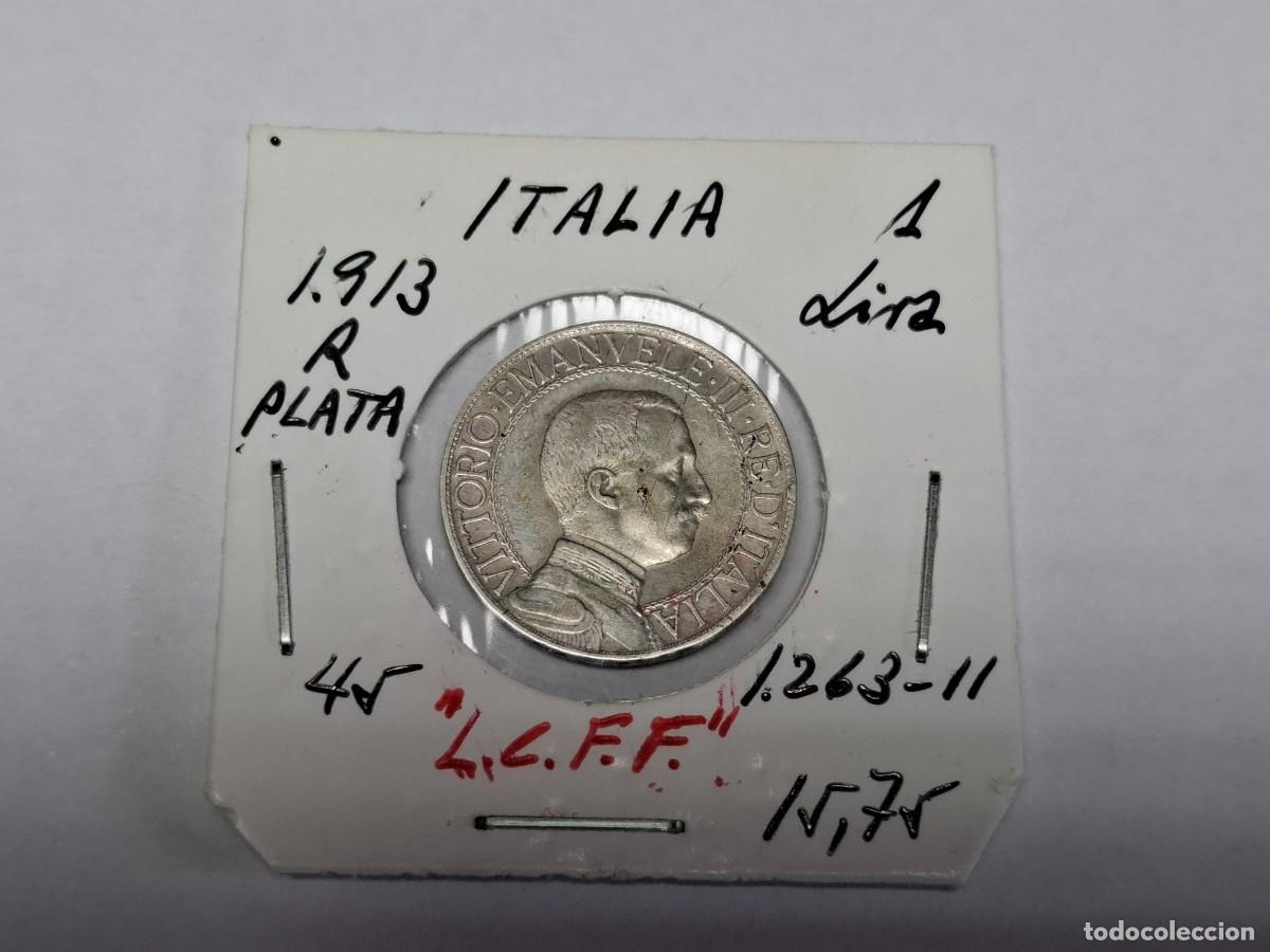 Monedas antiguas de Europa: 1 LIRA de PLATA de 1913 R KM 45 ITALIA en MBC