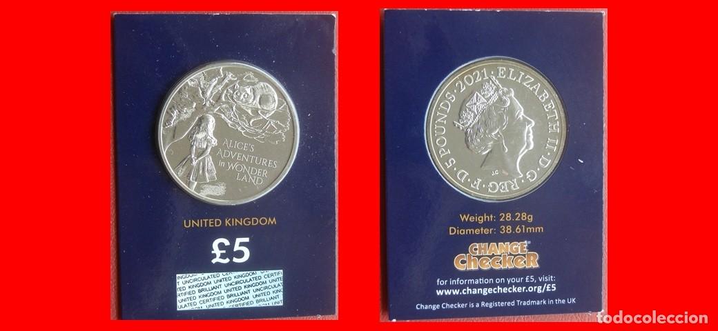 Monedas antiguas de Europa: 5 LIBRAS POUNDS 2021 SIN CIRCULAR CHANGE CHECKER INGLATERRA REINO UNIDO-9050SC