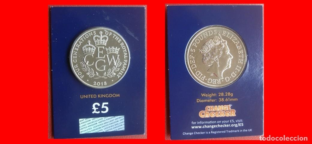 Monedas antiguas de Europa: 5 LIBRAS POUNDS 2018 SIN CIRCULAR CHANGE CHECKER INGLATERRA REINO UNIDO-9049SC