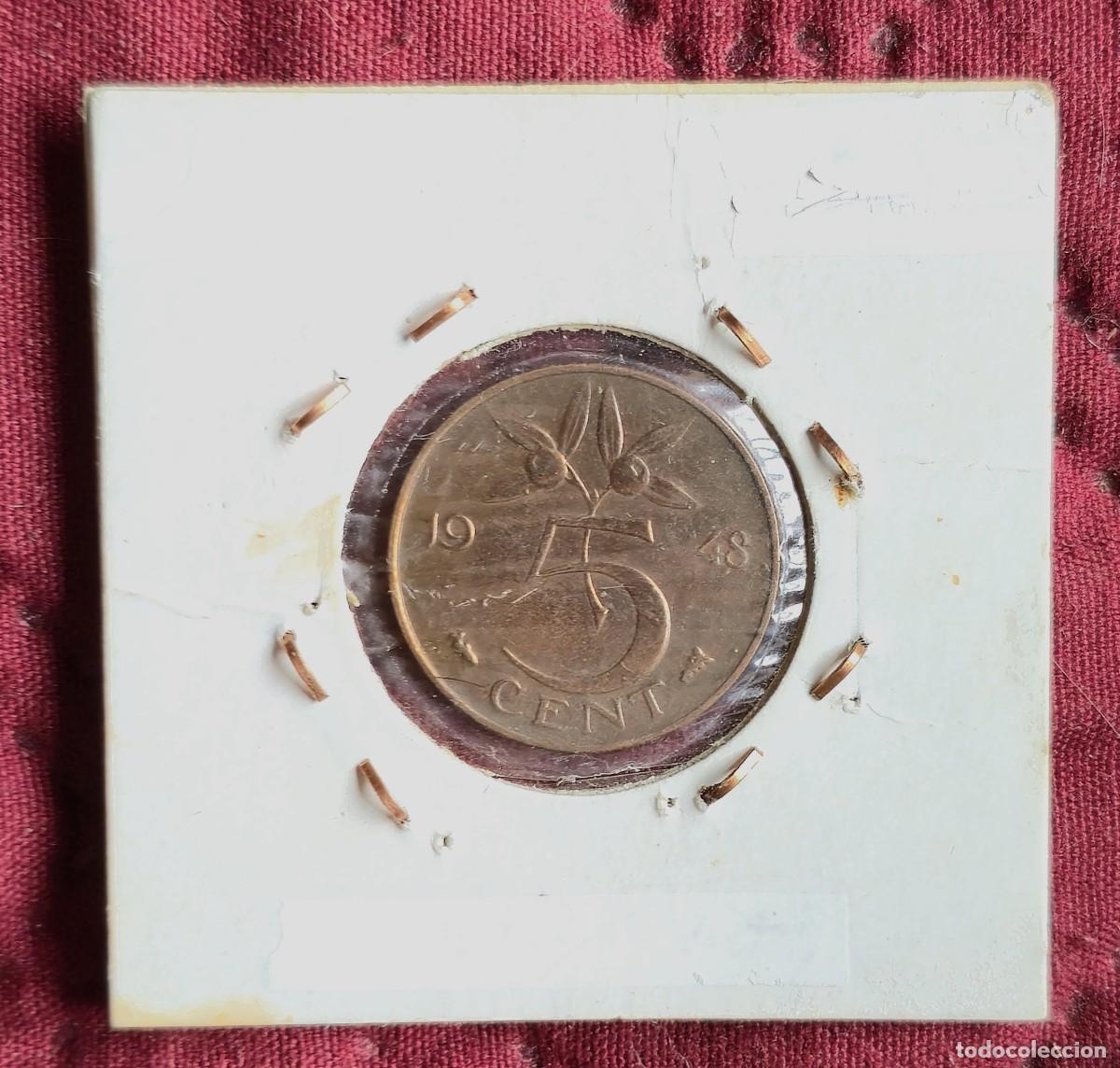 Monedas antiguas de Europa: MONEDA DE HOLANDA 1948 - 5 CENT - MONEDA ENCARTONADA - Foto 2