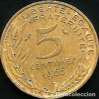 Monedas antiguas de Europa: FRANCIA 1966 - 5 CENTIMES - KM 933 - CIRCULADA
