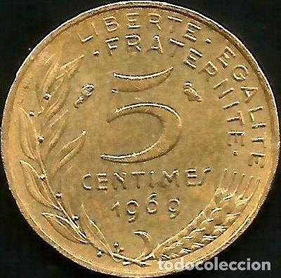 Monedas antiguas de Europa: FRANCIA 1969 - 5 CENTIMES - KM 933 - CIRCULADA