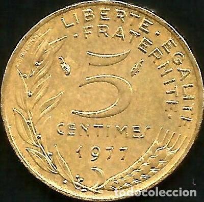 Monedas antiguas de Europa: FRANCIA 1977 - 5 CENTIMES - KM 933 - CIRCULADA