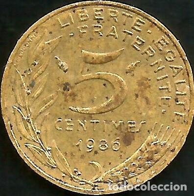 Monedas antiguas de Europa: FRANCIA 1986 - 5 CENTIMES - KM 933 - CIRCULADA