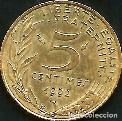 Monedas antiguas de Europa: FRANCIA 1992 - 5 CENTIMES - KM 933 - CIRCULADA