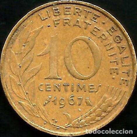 Monedas antiguas de Europa: FRANCIA 1967 - 10 CENTIMES - KM 929 - CIRCULADA