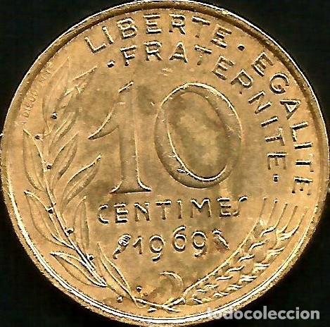 Monedas antiguas de Europa: FRANCIA 1969 - 10 CENTIMES - KM 929 - CIRCULADA
