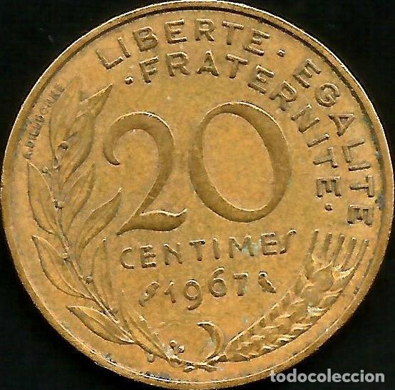 Monedas antiguas de Europa: FRANCIA 1967 - 20 CENTIMES - KM 930 - CIRCULADA