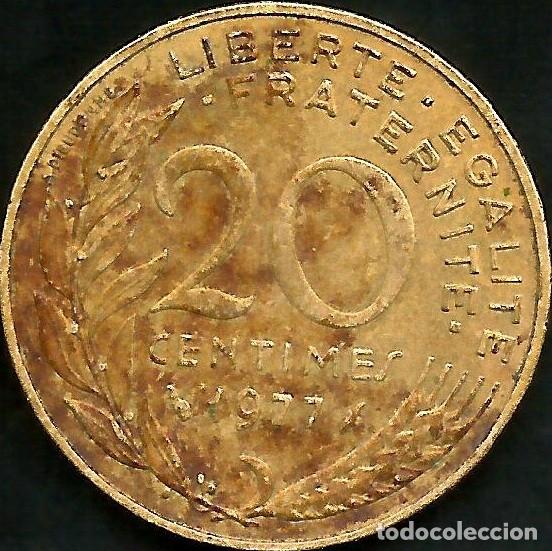 Monedas antiguas de Europa: FRANCIA 1977 - 20 CENTIMES - KM 930 - CIRCULADA