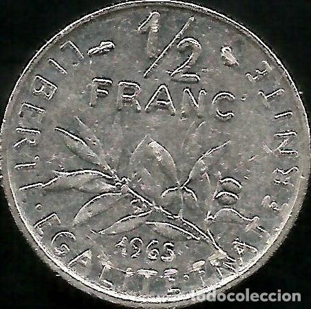 Monedas antiguas de Europa: FRANCIA 1965 - 1/2 FRANC - KM 931.1 - CIRCULADA