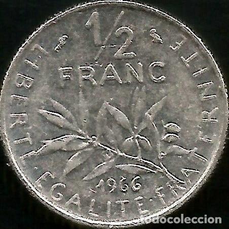 Monedas antiguas de Europa: FRANCIA 1966 - 1/2 FRANC - KM 931.1 - CIRCULADA