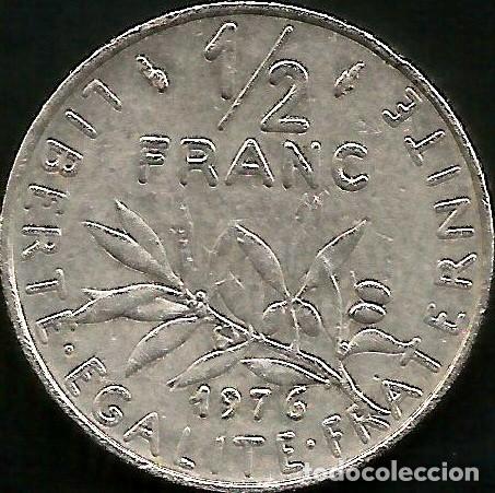 Monedas antiguas de Europa: FRANCIA 1976 - 1/2 FRANC - KM 931.1 - CIRCULADA