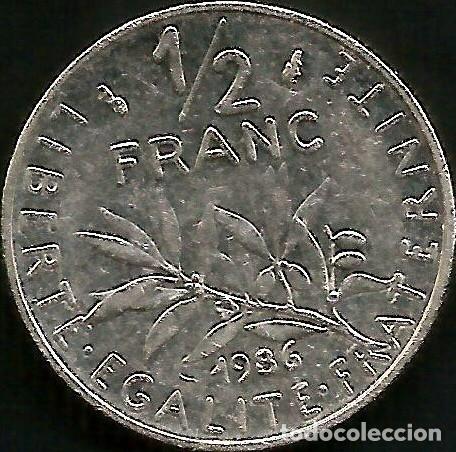 Monedas antiguas de Europa: FRANCIA 1986 - 1/2 FRANC - KM 931.1 - CIRCULADA