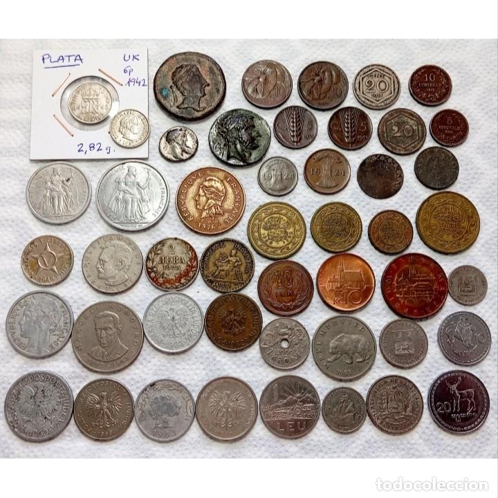 Monedas antiguas de Europa: ⚜️ Interesante lote de 48 monedas extranjeras con plata (1). 242 g. Ver descripci&oacute;n