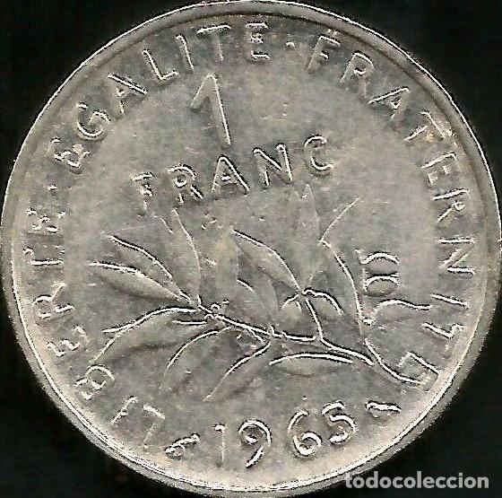 Monedas antiguas de Europa: FRANCIA 1965 - 1 FRANC - KM 925.1 - CIRCULADA