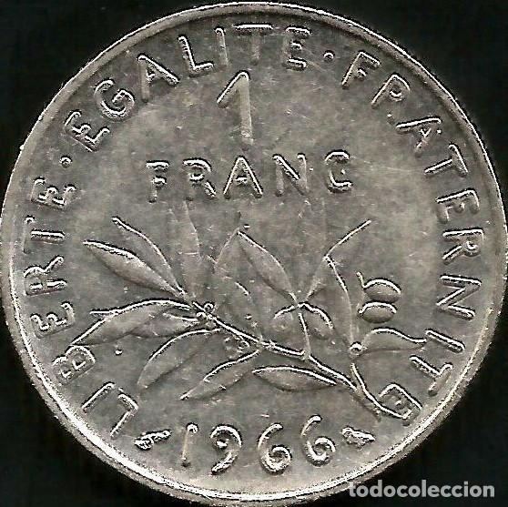 Monedas antiguas de Europa: FRANCIA 1966 - 1 FRANC - KM 925.1 - CIRCULADA