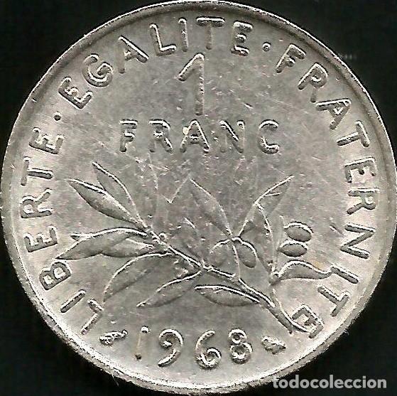 Monedas antiguas de Europa: FRANCIA 1968 - 1 FRANC - KM 925.1 - CIRCULADA