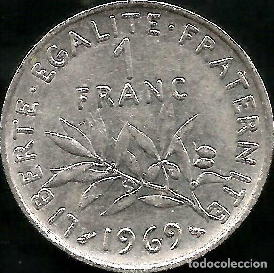 Monedas antiguas de Europa: FRANCIA 1969 - 1 FRANC - KM 925.1 - CIRCULADA