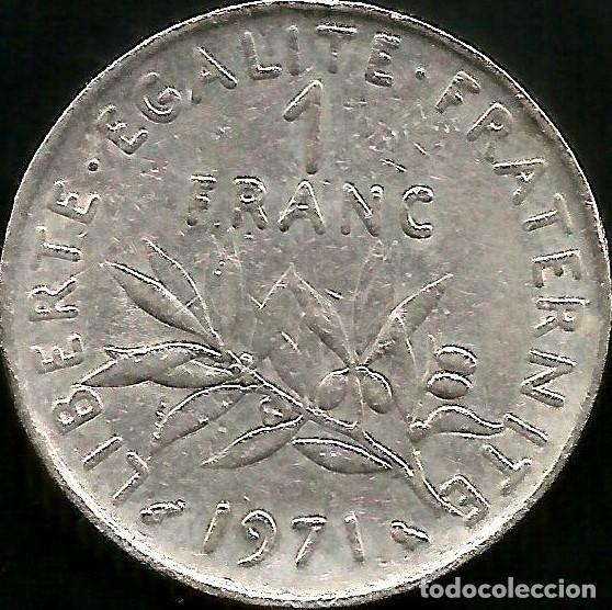 Monedas antiguas de Europa: FRANCIA 1971 - 1 FRANC - KM 925.1 - CIRCULADA