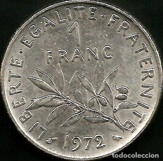 Monedas antiguas de Europa: FRANCIA 1972 - 1 FRANC - KM 925.1 - CIRCULADA