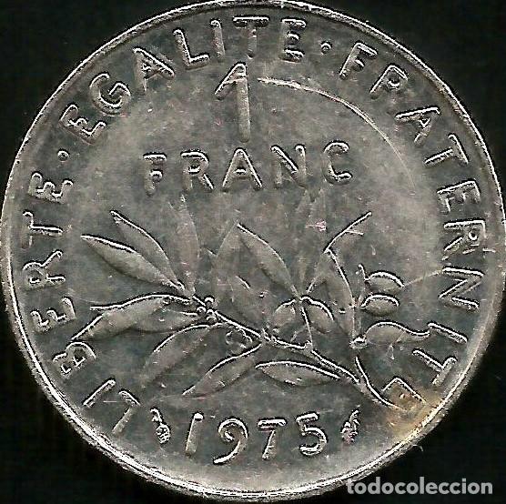 Monedas antiguas de Europa: FRANCIA 1975 - 1 FRANC - KM 925.1 - CIRCULADA