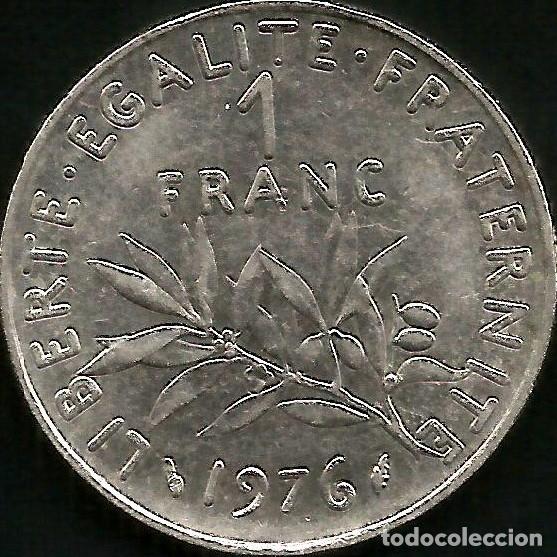 Monedas antiguas de Europa: FRANCIA 1976 - 1 FRANC - KM 925.1 - CIRCULADA