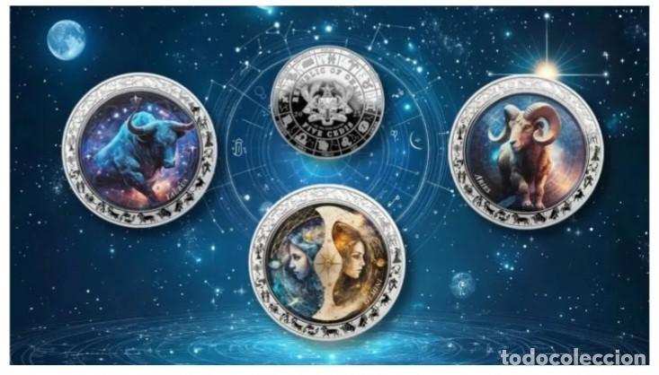 Monedas antiguas de Europa: Colecci&oacute;n Monedas Espacio Zodiaco 12 Signos 1 oz Plata