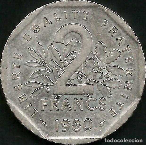 Monedas antiguas de Europa: FRANCIA 1980 - 2 FRANCS - KM 942.1 - CIRCULADA