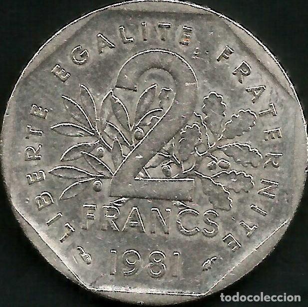 Monedas antiguas de Europa: FRANCIA 1981 - 2 FRANCS - KM 942.1 - CIRCULADA