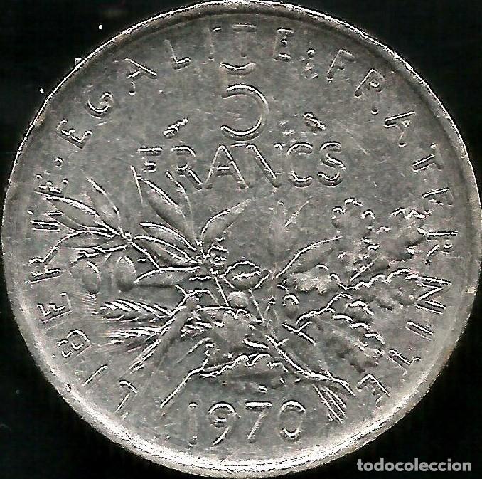 Monedas antiguas de Europa: FRANCIA 1970 - 5 FRANCS - KM 926a.1 - CIRCULADA