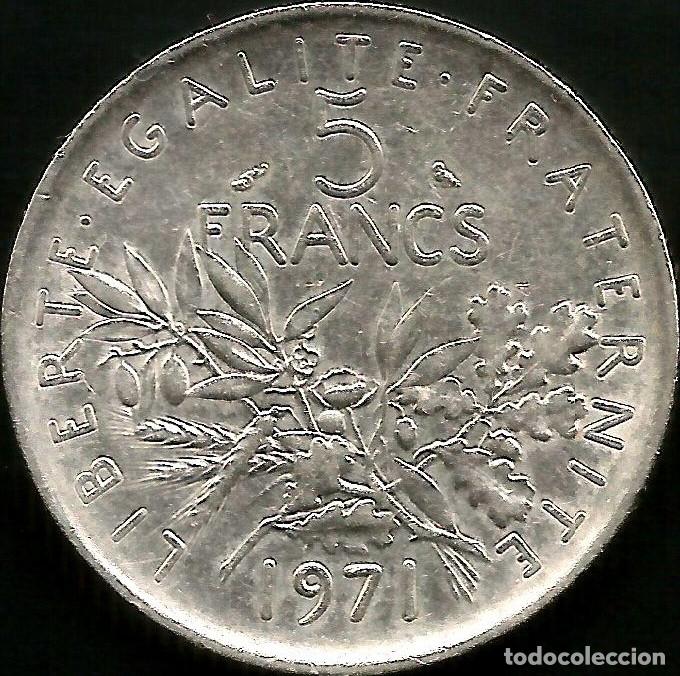 Monedas antiguas de Europa: FRANCIA 1971 - 5 FRANCS - KM 926a.1 - CIRCULADA