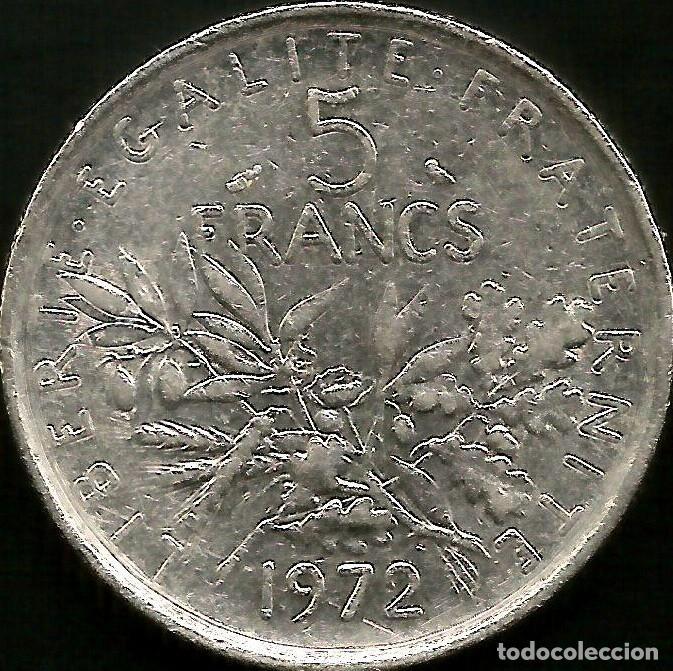 Monedas antiguas de Europa: FRANCIA 1972 - 5 FRANCS - KM 926a.1 - CIRCULADA