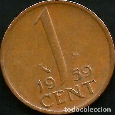 Monedas antiguas de Europa: HOLANDA 1959 - 1 CENT - KM 180 - CIRCULADA