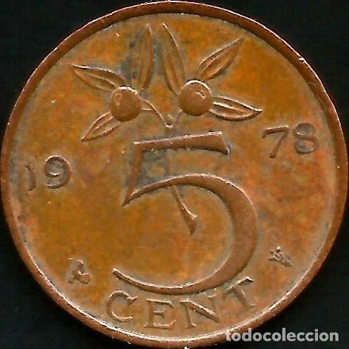 Monedas antiguas de Europa: HOLANDA 1978 - 5 CENTS - KM 181 - CIRCULADA