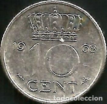 Monedas antiguas de Europa: HOLANDA 1968 - 10 CENT - KM 182 - CIRCULADA
