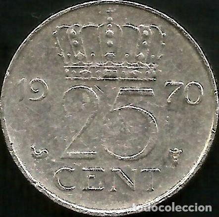 Monedas antiguas de Europa: HOLANDA 1970 - 25 CENTS - KM 183 - CIRCULADA