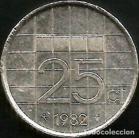 Monedas antiguas de Europa: HOLANDA 1982 - 25 CENTS - KM 204 - CIRCULADA