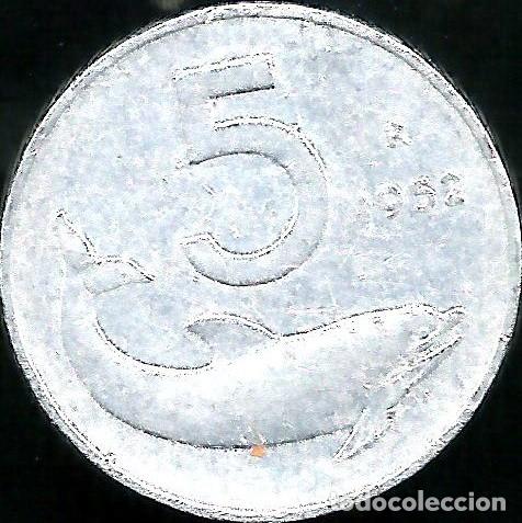 Monedas antiguas de Europa: ITALIA 1952 - 5 LIRE - KM 92 - CIRCULADA