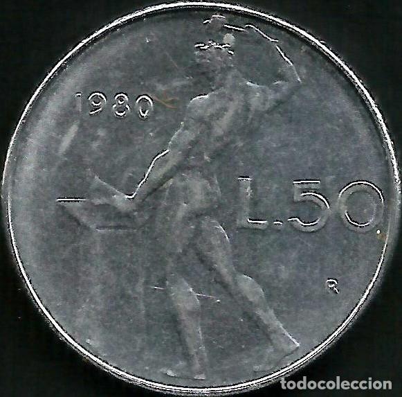 Monedas antiguas de Europa: ITALIA 1980 - 50 LIRE - KM 95.1 - CIRCULADA