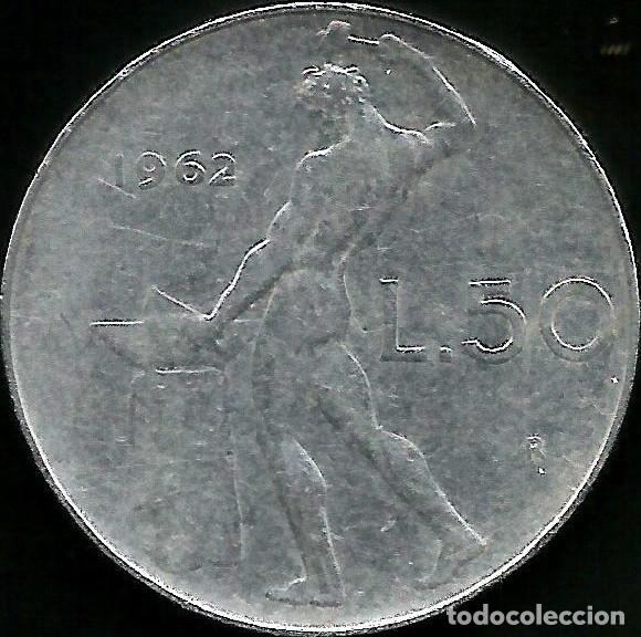 Monedas antiguas de Europa: ITALIA 1962 - 50 LIRE - KM 95.1 - CIRCULADA