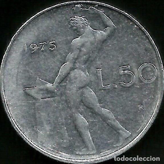 Monedas antiguas de Europa: ITALIA 1975 - 50 LIRE - KM 95.1 - CIRCULADA