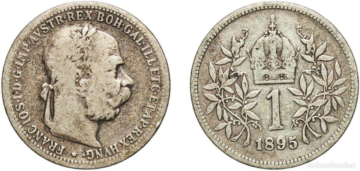 Monedas antiguas de Europa: Austria Austro-Hungarian Empire 1895 1 Corona - Francis Joseph I Silver (.835) (15115000) 4.84g VF