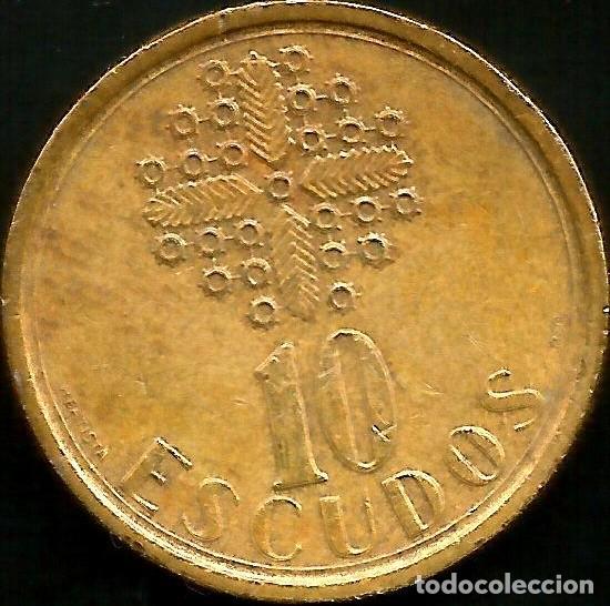 Monedas antiguas de Europa: PORTUGAL 1988 - 10 ESCUDOS - KM 633 - CIRCULADA