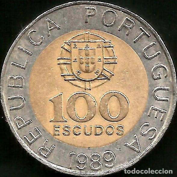 Monedas antiguas de Europa: PORTUGAL 1989 - 100 ESCUDOS - KM 645.2 - CIRCULADA