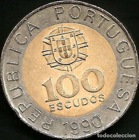 Monedas antiguas de Europa: PORTUGAL 1990 - 100 ESCUDOS - KM 645.2 - CIRCULADA