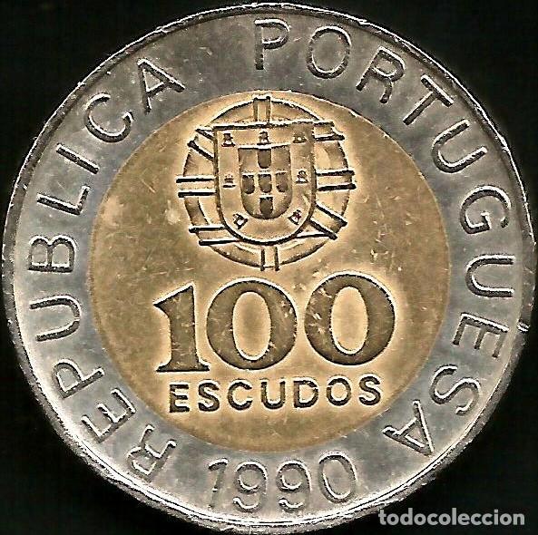Monedas antiguas de Europa: PORTUGAL 1990 - 100 ESCUDOS - KM 645.1 - CIRCULADA