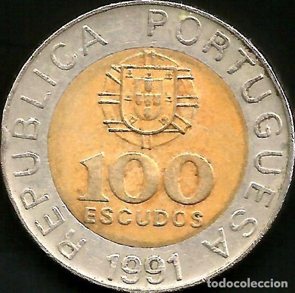 Monedas antiguas de Europa: PORTUGAL 1991 - 100 ESCUDOS - KM 645.1 - CIRCULADA