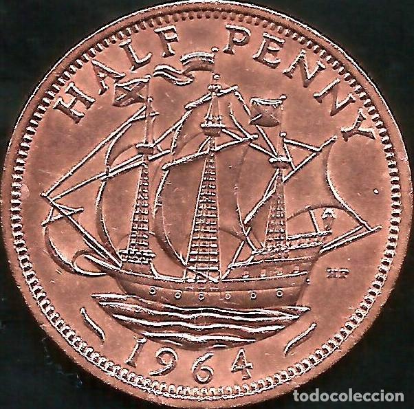 Monedas antiguas de Europa: REINO UNIDO 1964 - 1/2 PENNY - KM 896 - CIRCULADA