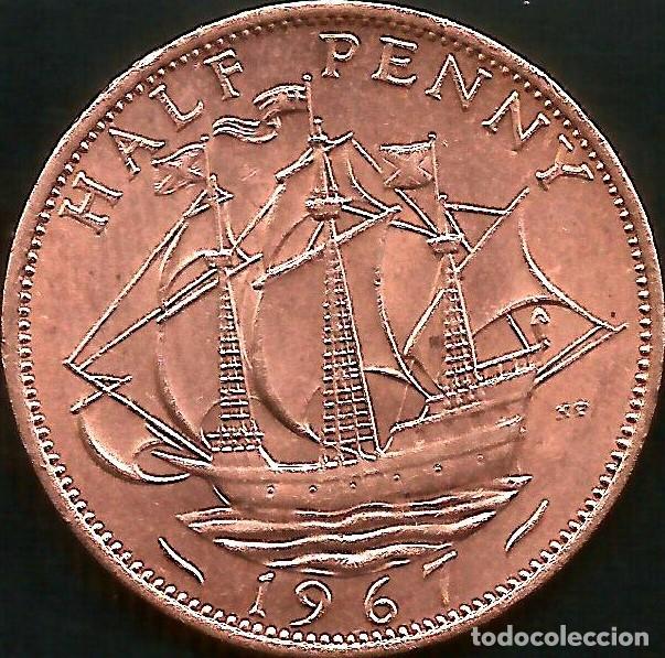Monedas antiguas de Europa: REINO UNIDO 1967 - 1/2 PENNY - KM 896 - CIRCULADA