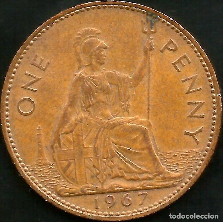 Monedas antiguas de Europa: REINO UNIDO 1967 - 1 PENNY - KM 897 - CIRCULADA